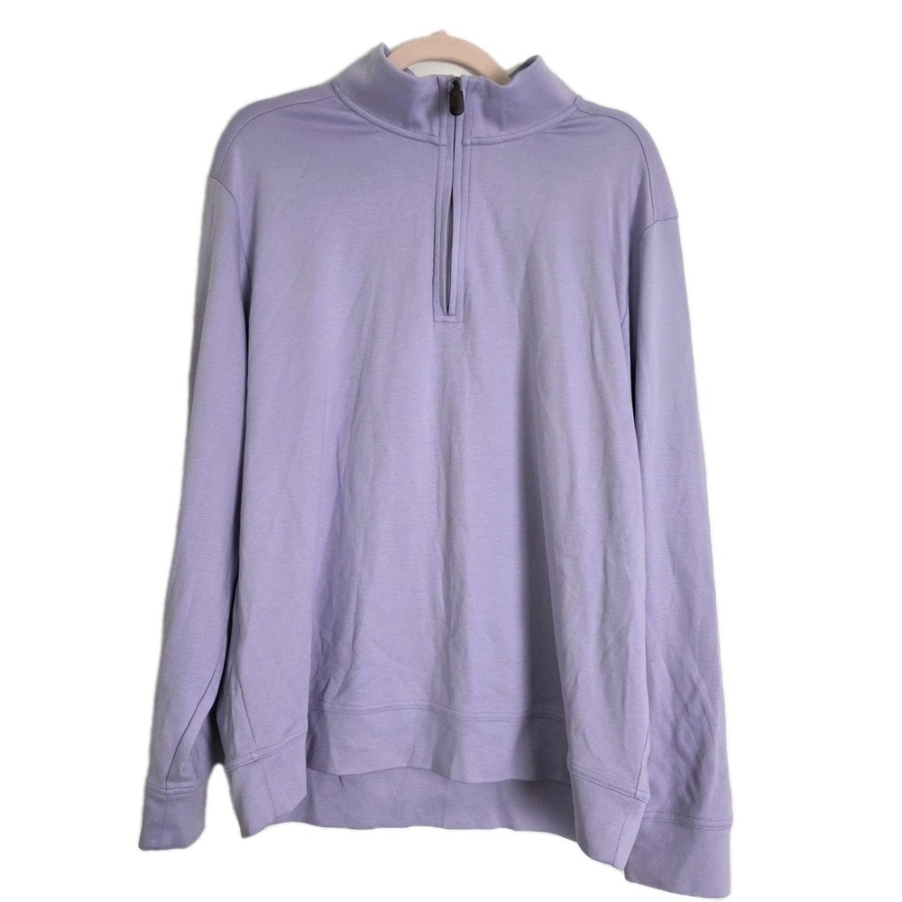 Tommy Bahama Men's XLT Quarter Zip LS Pullover Sweatshirt Purple Lavender EUC